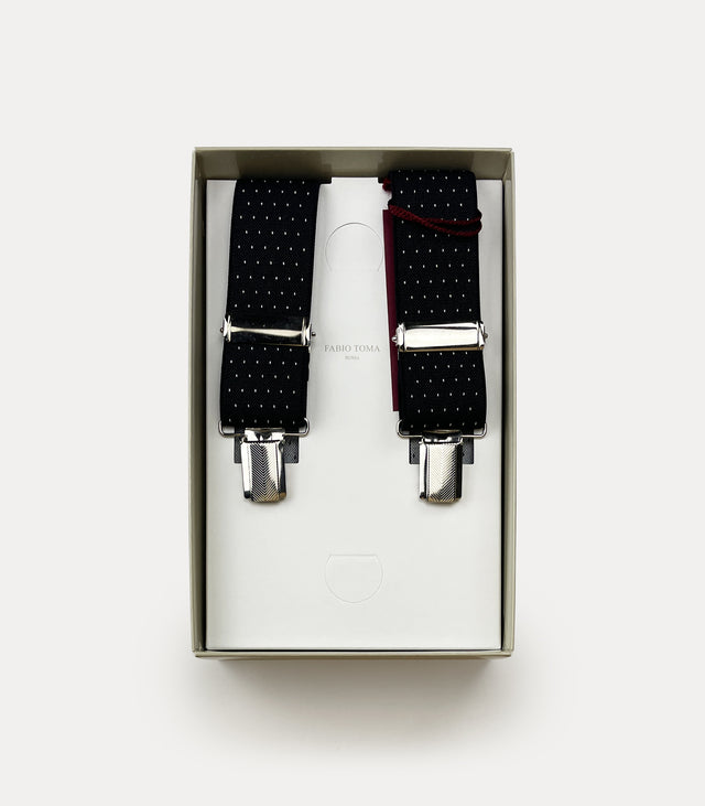 Solid and polka dot suspender
